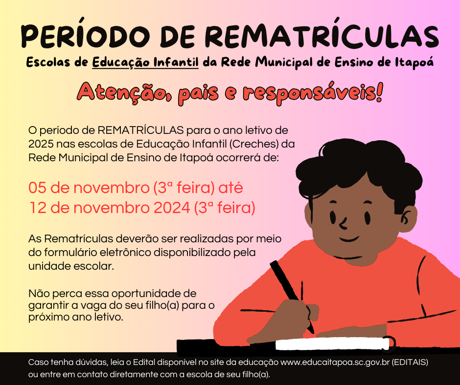 PERIODO DE REMATRICULAS INFANTIL